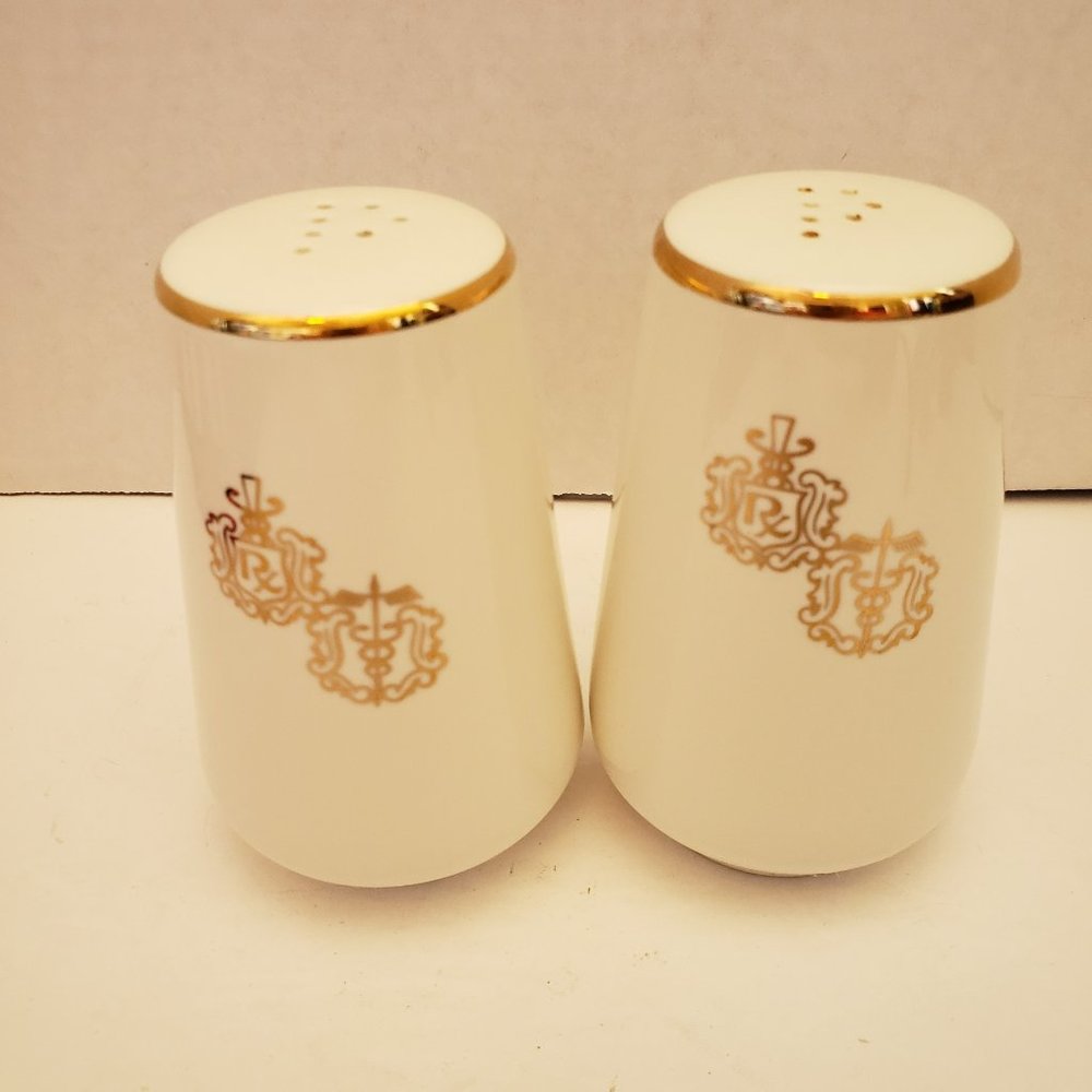 Rare Vintage Hall MCM Rx Pharmaceutical Medical Salt & Pepper Shaker Pair